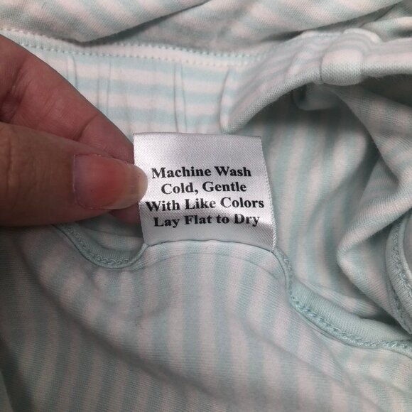 Lake Pima Cotton Pajama Shorts Size XS White Turquoise Stripe - Picture 5 of 5